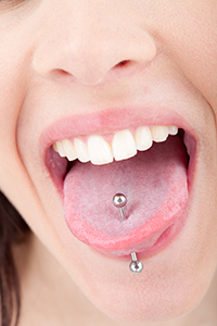 Woman with Tongue Piercing